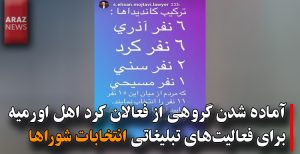 آماده شدن گروهی از فعالان کرد اهل اورمیه برای فعالیت‌های تبلیغاتی انتخابات شوراها