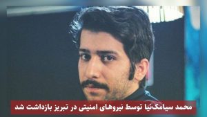 محمد سیامک‌ نیا توسط نیروهای امنیتی در تبریز بازداشت شد