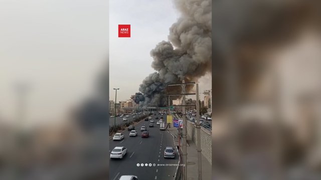 آتش‌سوزی گسترده در بازارچه جنت آباد تهران