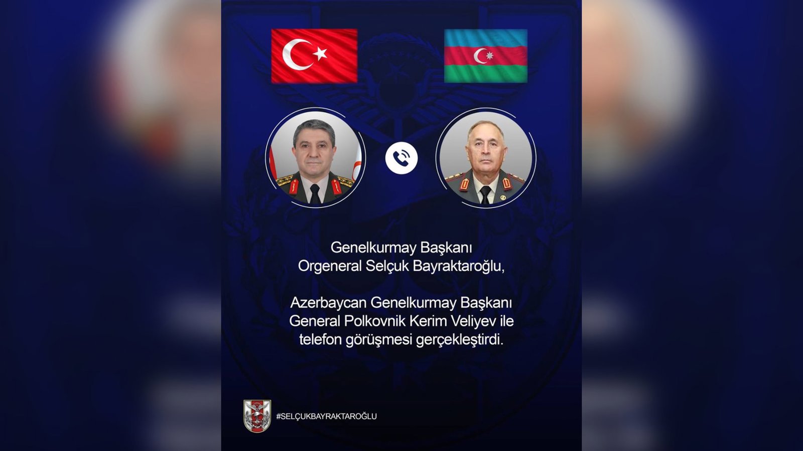  گفت‌وگوی رؤسای ستاد کل ارتش ترکیه و آزربایجان درباره تحولات منطقه   