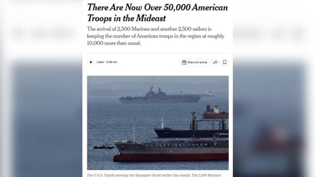  New York Times: Yaxın Şərqdə ABŞ hərbçilərinin sayı 50 mini keçdi