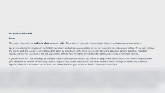  سفارت آمریکا در ریاض از شهروندان آمریکایی در عربستان خواست در محل امن بمانند        