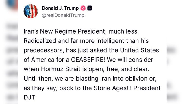  ترامپ: آمریکا آتش‌بس با ایران را پس از باز شدن تنگه هرمز بررسی می‌کند       