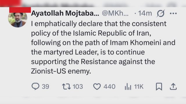  Müctəba Xamenei: İran rejimi ABŞ və İsraillə müharibəni davam etdirəcək