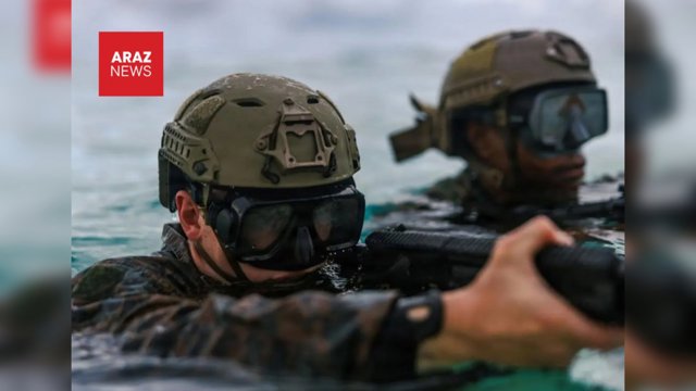 ABŞ dəniz piyadaları Diyeqo Qarsiyada amfibiya hücum təlimi keçirdi