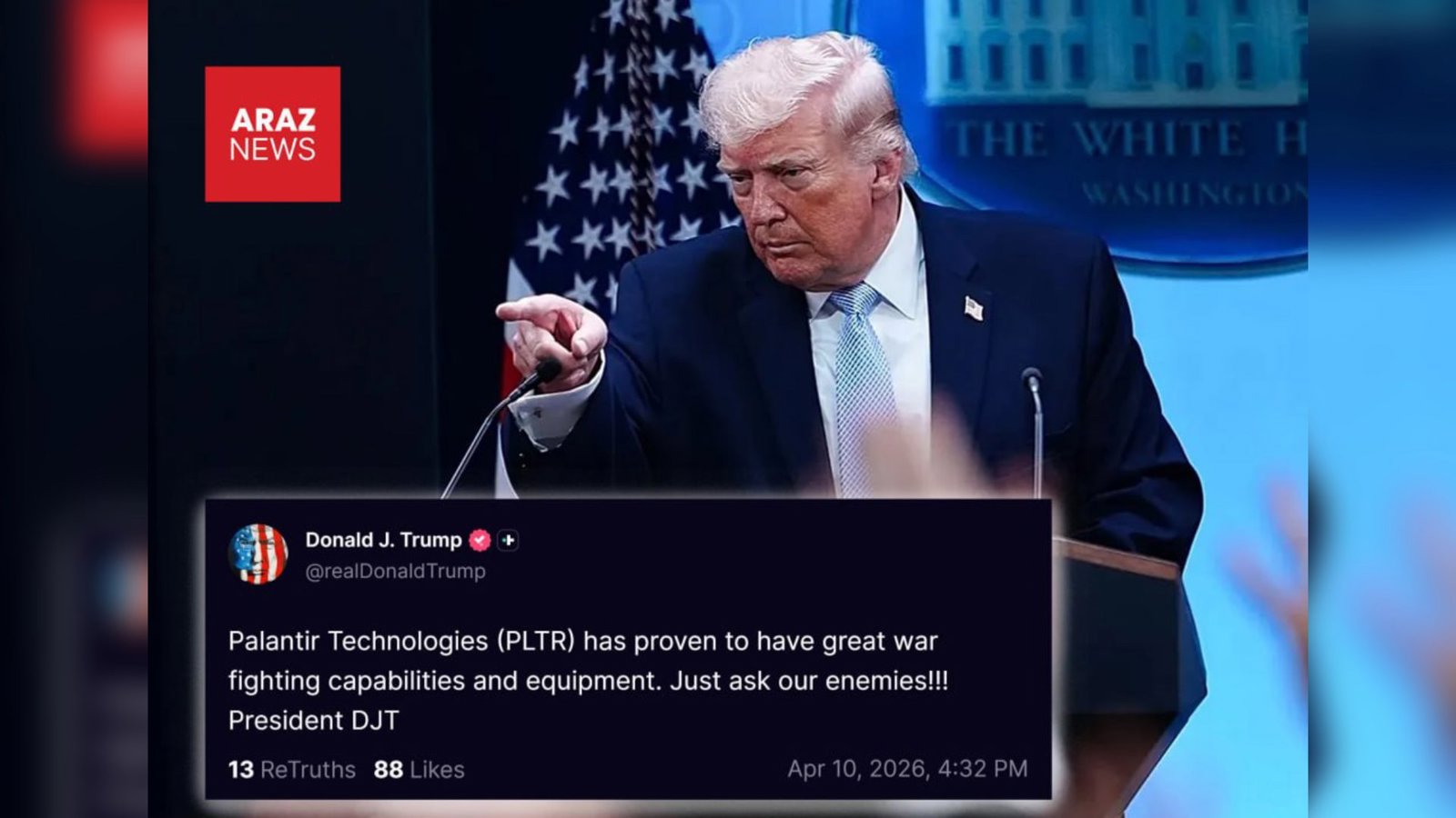  Tramp Palantir şirkətinin müharibədəki rolunu təriflədi: “Düşmənlərimizdən soruşun”