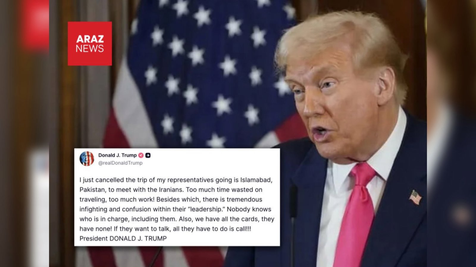   ترامپ: «آن‌ها اگر می‌خواهند، تماس بگیرند»   