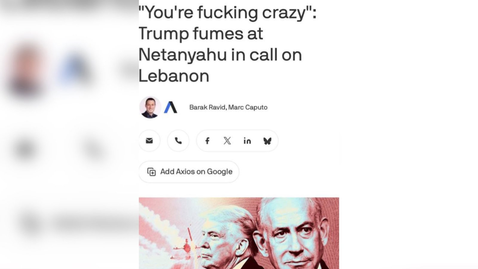  Tramp Netanyahuya: “Dəlisən! Mən olmasaydım, indi həbsxanada idin”