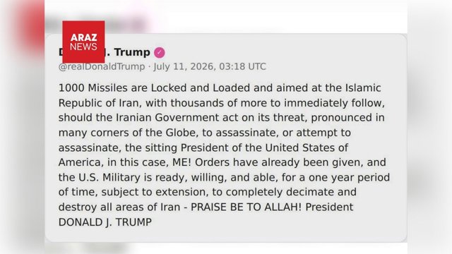 ترامپ: هزار موشک آماده شلیک به سوی ایران است