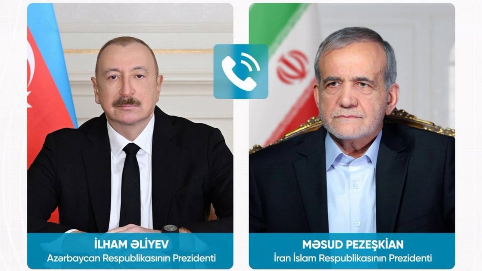 Azərbaycan hökumət nümayəndə heyətinin İrana səfəri fonunda: Əliyev Pezeşkianı telefonla ad günü münasibətilə təbrik edib