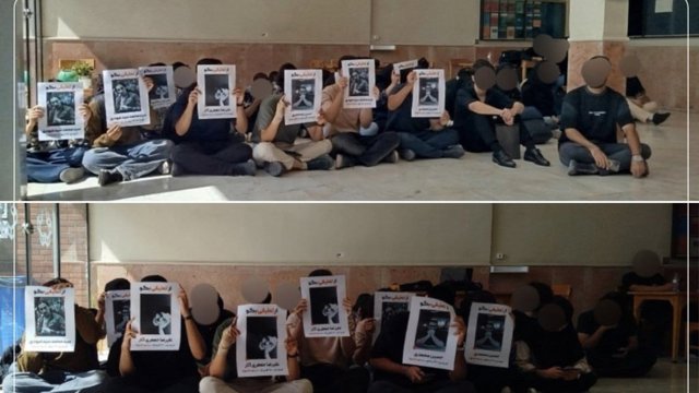 Xacə Nəsirəddin Tusi Universitetinin tələbələri təhsildən məhrumetmə qərarlarına etiraz olaraq oturaq aksiya keçiriblər