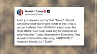 ترامپ گزارش آکسیوس درباره پیشنهاد امتیازدهی به ایران را تکذیب کرد