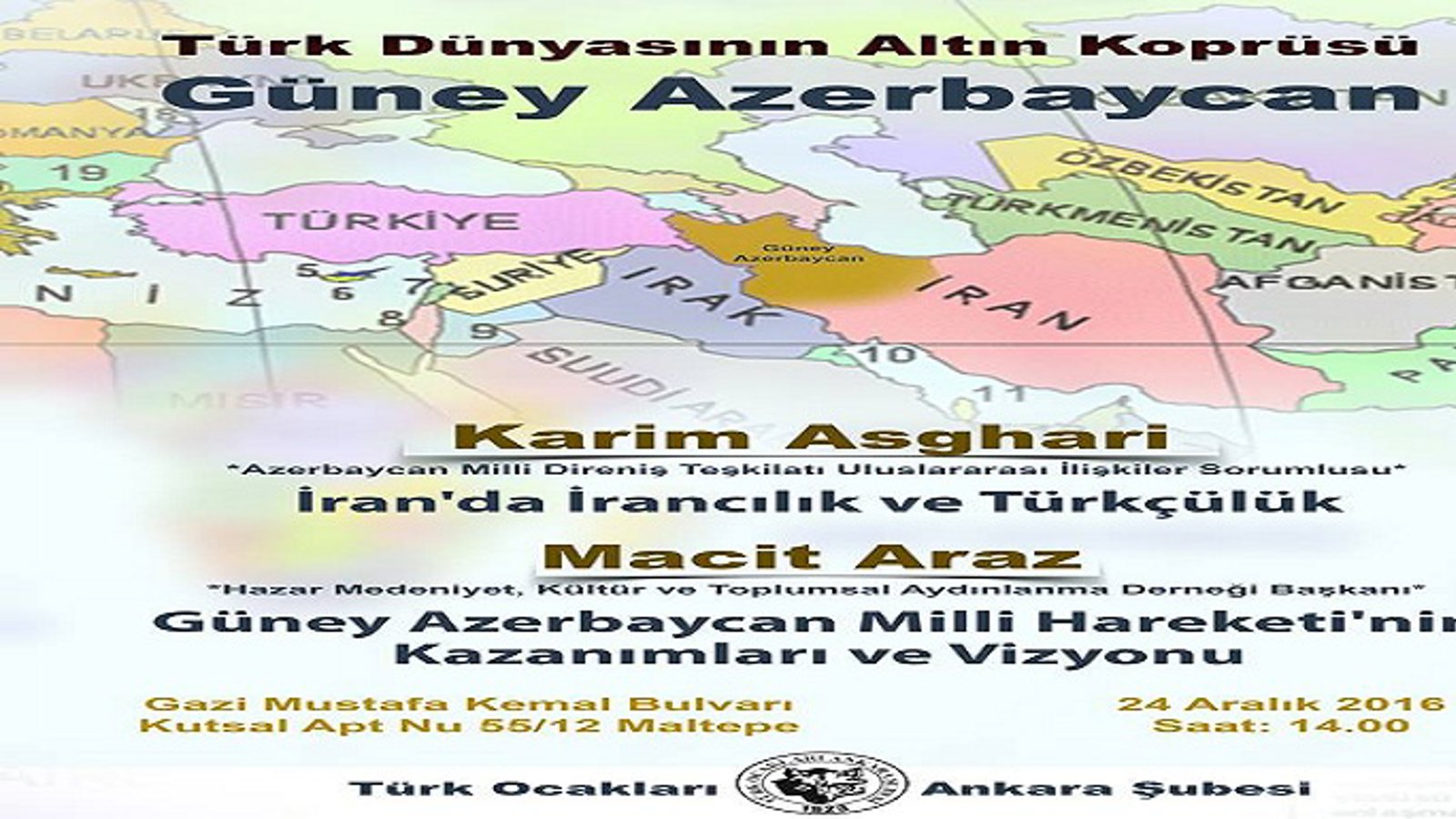 برگزاری کنفرانس ''آزربایجان جنوبی: پل طلایی جهان تورک'' در آنکارا