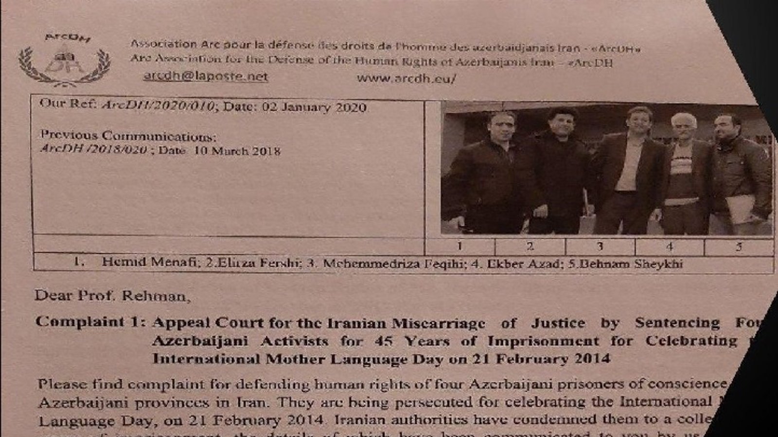 گزارش محبوسان «روز جهانی زبان مادری» و وکیل آزربایجانی دربند به سازمان ملل و محافل بین المللی ارسال شد