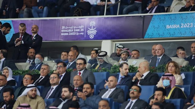 «جام خلیج عربی» با حضور رئیس فیفا در عراق برگزار شد، ایران شکایت کرد