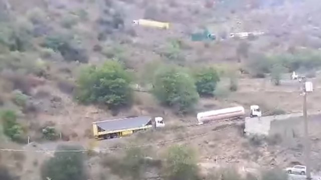 کامیون‌های ایرانی حامل کالاهای مشکوک به ارمنستان از جاده جایگزین تاتئو-قافان می‌گذرند