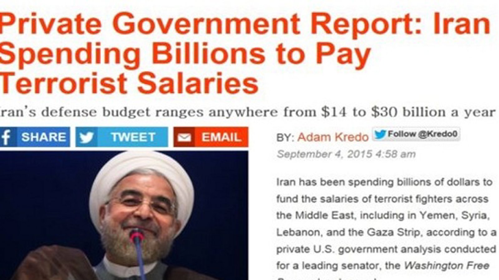 مرکز خدمات پژوهشی کنگره آمریکا  : ایران سالانه میلیاردها دلار برای "تروریست‌ها" در منطقه هزینه می‌کند