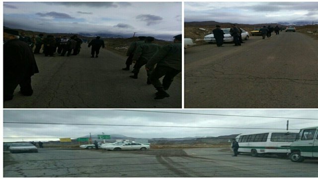 درگیری اهالی روستای داش اسپیران (سفیدان عتیق) با نیروی انتظامی در جاده بابا باغی تبریز