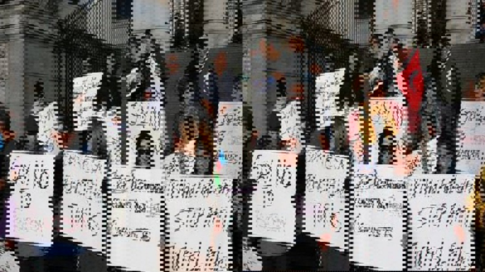 گزارش تصویری از تجمع ضد نژادپرستانه در حمایت از قیام مردم آزربایجان در کانادا