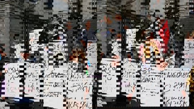 گزارش تصویری از تجمع ضد نژادپرستانه در حمایت از قیام مردم آزربایجان در کانادا