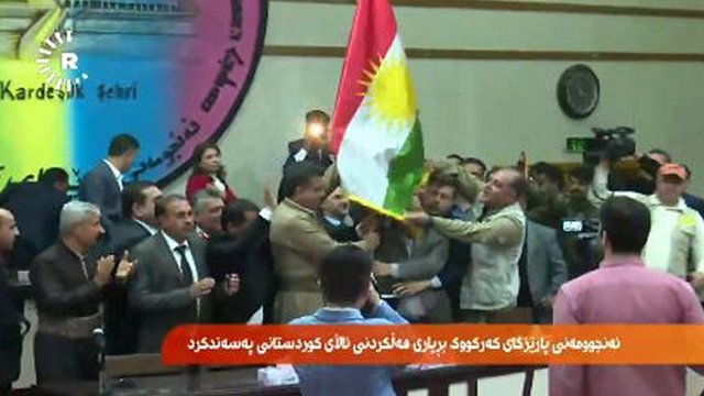 نصب پرچم اقلیم کردستان عراق در ادارات دولتی کرکوک