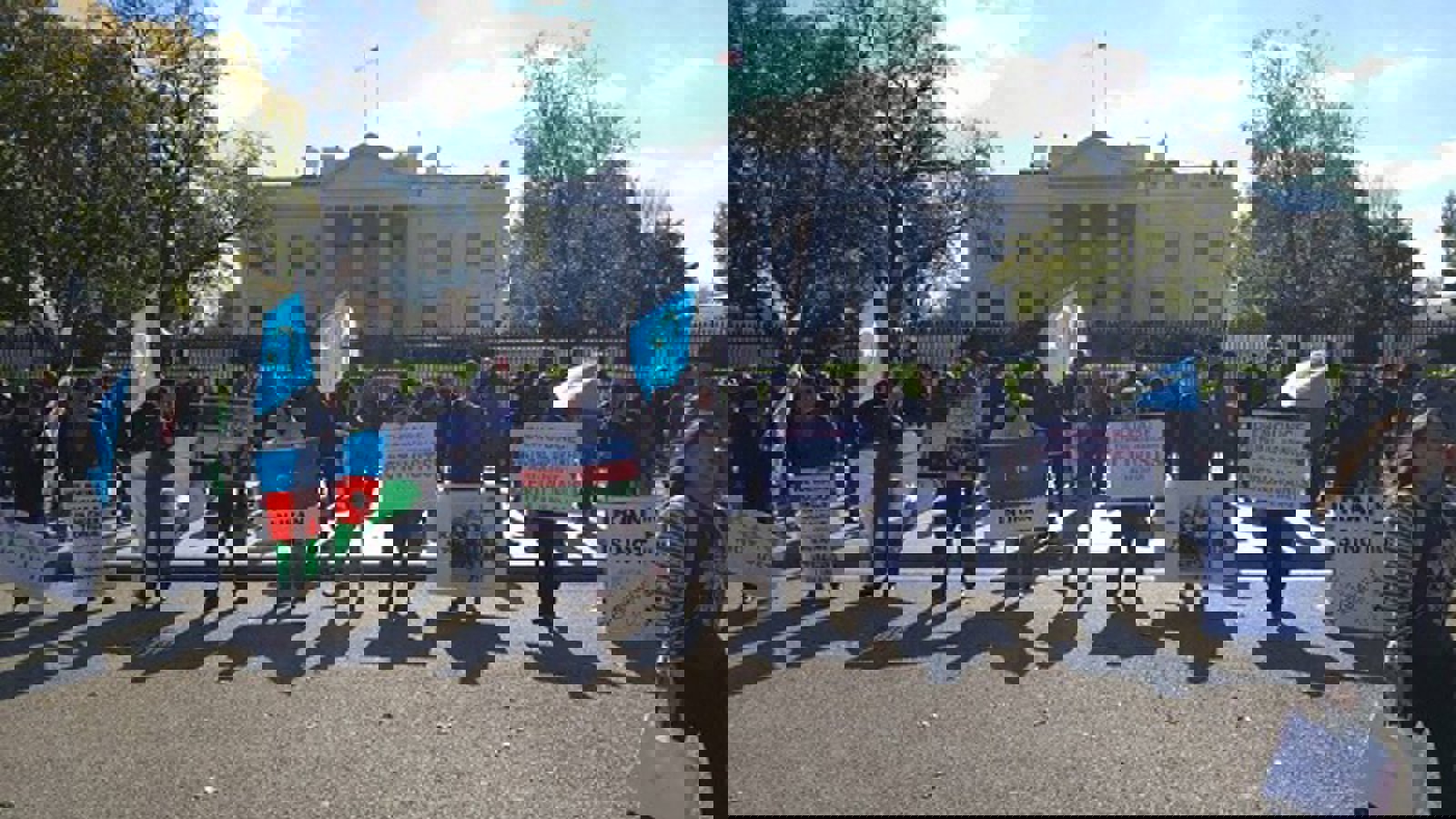 تجمع حمایت از آزربایجان جنوبی در مقابل کاخ سفید + تصاویر