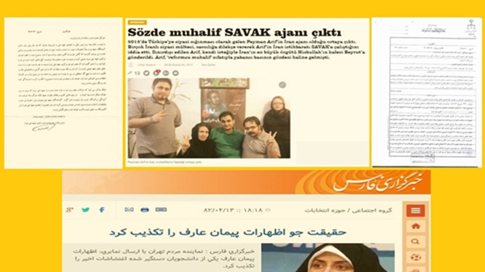 بازتاب افشای جاسوسی پیمان عارف در روزنامه معتبر یئنی شفق تورکیه