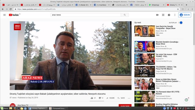 پیام ویدئویی سخنگوی تشکیلات مقاومت ملی آزربایجان در رابطه با هجوم سایبری و نشست نیویورک