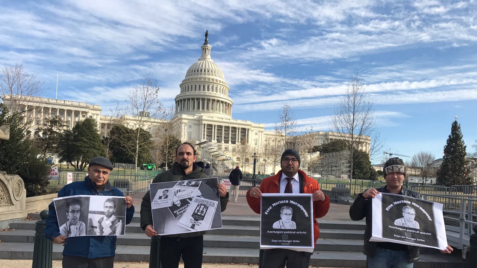 تحصن چند تن از فعالین ملی مقابل کنگره آمریکا در حمایت از مرتضی مرادپور-تصاویر