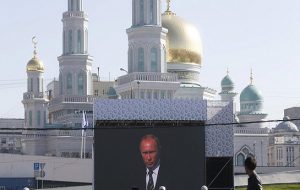 مسجد اعظم مسکو با حضور پوتین و اردوغان افتتاح شد
