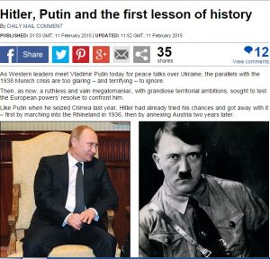 دِیلی مِیل: شباهت پوتین و هیتلر!