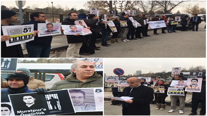 برگزاری تجمع حمایت از مرتضی مراد پور و سایر زندانیان سیاسی آزربایجان جنوبی در آنکارا