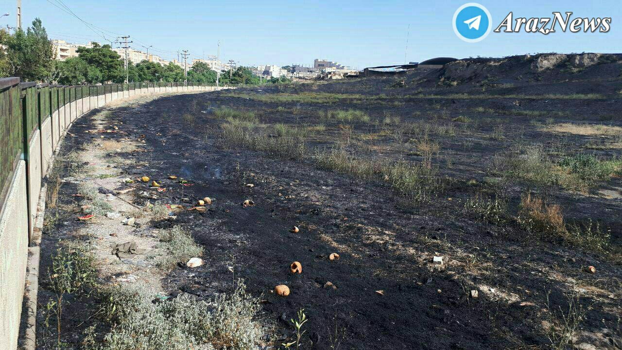 آتشسوزی گسترده در تپه باستانی همدان آتشسوزی گسترده در تپه باستانی همدان