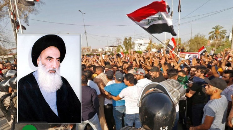 اعتراض آیت الله سیستانی به سرکوب خونین معترضان عراقی