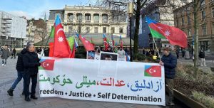 گزارش تصویری از تجمع حمایت از زندانیان سیاسی تورک‌ آزربایجان جنوبی و اقلیم عرب احواز...